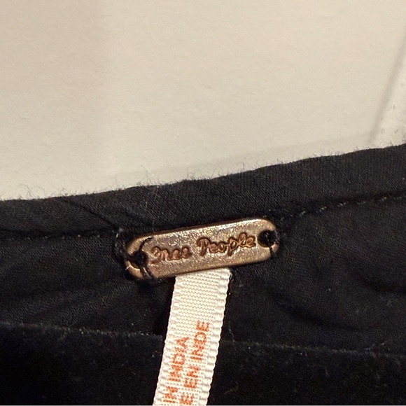 Free People Elegant Black Floral Embroidered Off Shoulder Dress - Picture 5 of 12